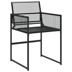 vidaXL 15-tlg. Garten-Essgruppe Schwarz Poly Rattan