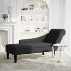 vidaXL Chaiselongue mit Kissen und Rechter Armlehne Schwarz Stoff