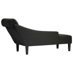 vidaXL Chaiselongue mit Kissen und Rechter Armlehne Schwarz Stoff