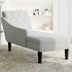 vidaXL Chaiselongue mit Kissen und Rechter Armlehne Wolkengrau Stoff