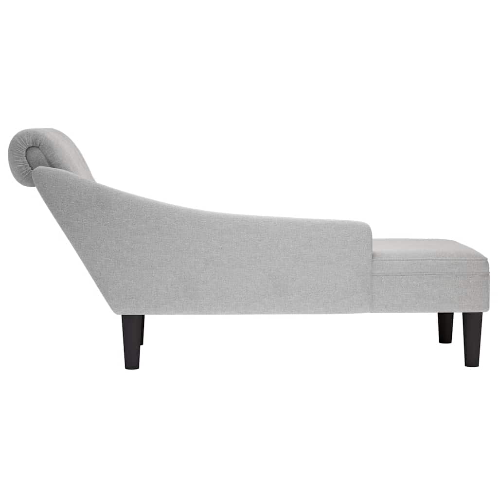 vidaXL Chaiselongue mit Kissen und Rechter Armlehne Wolkengrau Stoff