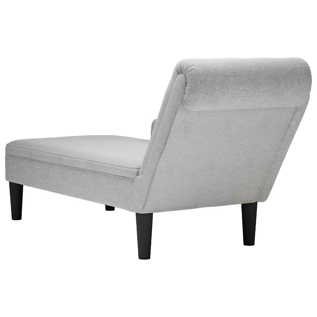 vidaXL Chaiselongue mit Kissen und Rechter Armlehne Wolkengrau Stoff