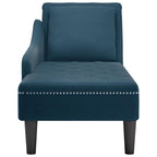 vidaXL Chaiselongue mit Kissen und Rechter Armlehne Blau Samt