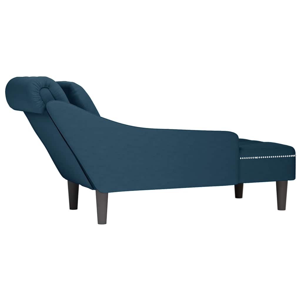 vidaXL Chaiselongue mit Kissen und Rechter Armlehne Blau Samt