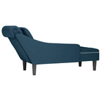 vidaXL Chaiselongue mit Kissen und Rechter Armlehne Blau Samt