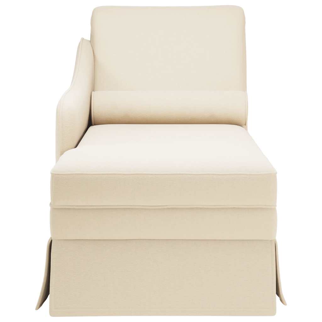 vidaXL Chaiselongue mit Nackenrolle und Rechter Armlehne Leinen
