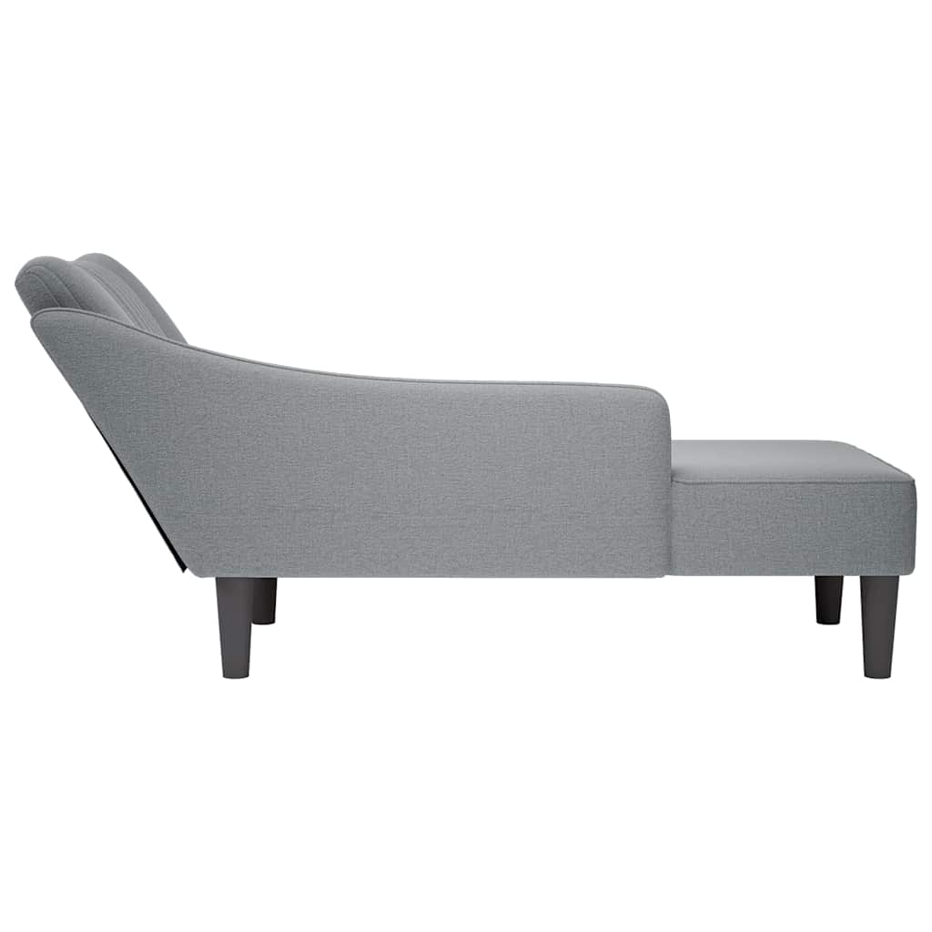 vidaXL Chaiselongue mit Rechter Armlehne Hellgrau Stoff