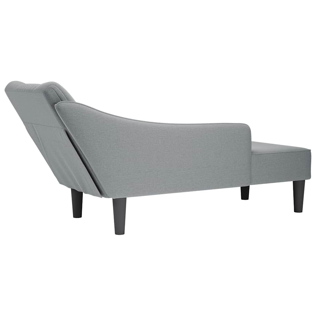 vidaXL Chaiselongue mit Rechter Armlehne Hellgrau Stoff