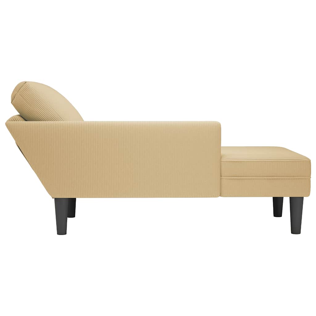 vidaXL Chaiselongue mit Kissen Graugrün Cordstoff