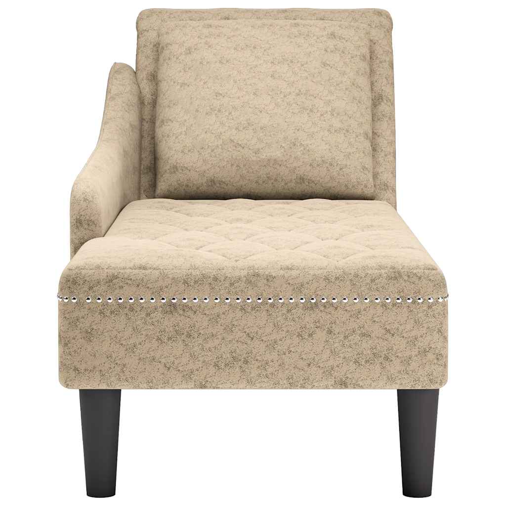 vidaXL Chaiselongue mit Kissen Rechter Armlehne Hellgrau Kunstleder