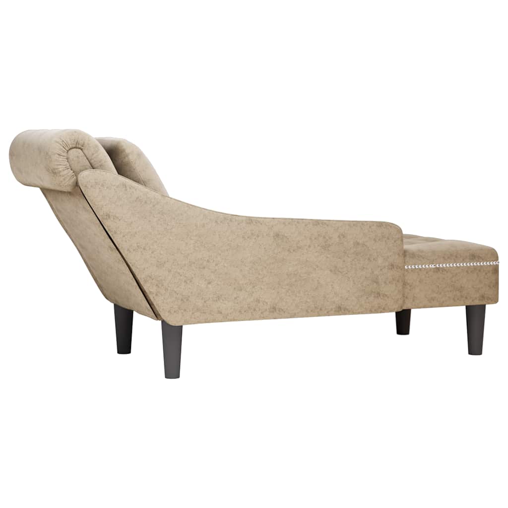 vidaXL Chaiselongue mit Kissen Rechter Armlehne Hellgrau Kunstleder