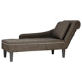 vidaXL Chaiselongue mit Kissen & Rechter Armlehne Grau Kunstleder
