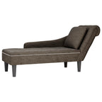 vidaXL Chaiselongue mit Kissen & Rechter Armlehne Grau Kunstleder