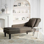 vidaXL Chaiselongue mit Kissen & Rechter Armlehne Grau Kunstleder