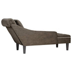 vidaXL Chaiselongue mit Kissen & Rechter Armlehne Grau Kunstleder