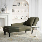vidaXL Chaiselongue mit Kissen & Rechter Armlehne Armeegrün Kunstleder