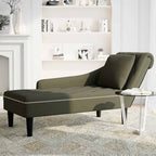 vidaXL Chaiselongue mit Kissen & Rechter Armlehne Armeegrün Kunstleder