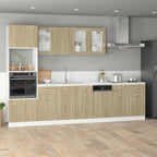 vidaXL Mikrowellenumbauschrank Lyon Sonoma-Eiche 60x57x207 cm Holzwerkstoff