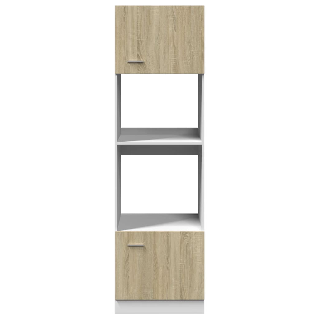vidaXL Mikrowellenumbauschrank Lyon Sonoma-Eiche 60x57x207 cm Holzwerkstoff