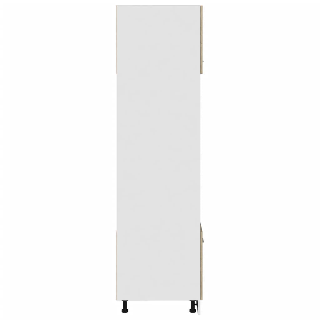 vidaXL Mikrowellenumbauschrank Lyon Sonoma-Eiche 60x57x207 cm Holzwerkstoff