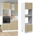 vidaXL Mikrowellenumbauschrank Lyon Sonoma-Eiche 60x57x207 cm Holzwerkstoff