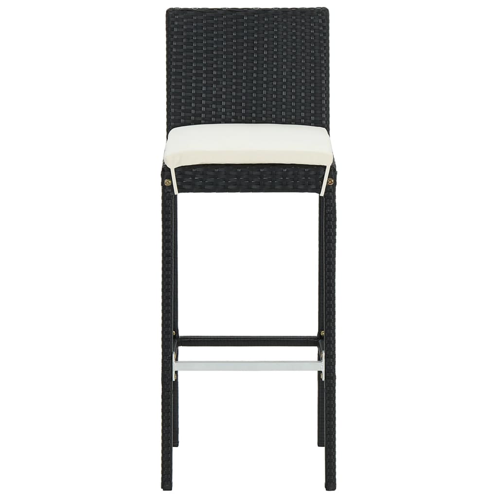 vidaXL 3-tlg. Gartenbar-Set Schwarz Massivholz Akazie und Poly Rattan