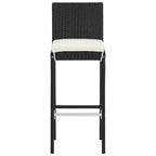 vidaXL 3-tlg. Gartenbar-Set Schwarz Massivholz Akazie und Poly Rattan