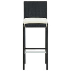 vidaXL 5-tlg. Gartenbar-Set Schwarz Massivholz Akazie und Poly Rattan