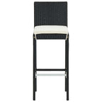 vidaXL 7-tlg. Gartenbar-Set Schwarz Massivholz Akazie und Poly Rattan