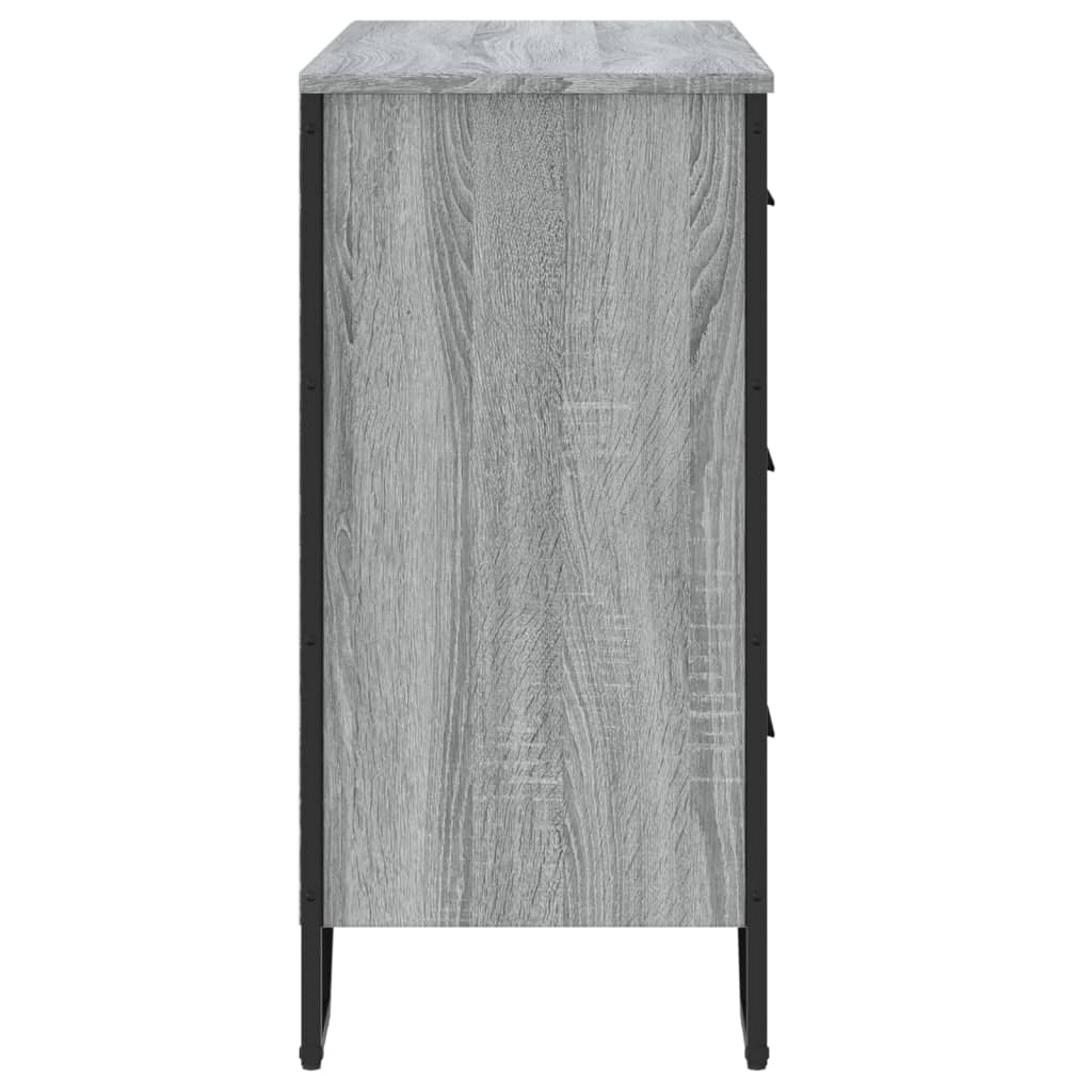 vidaXL Kommode Grau Sonoma 91x35,5x74,5 cm Holzwerkstoff