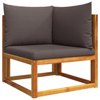 vidaXL 6-tlg. Gartensofa-Set mit Kissen Holz Akazie & Seil