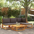 vidaXL 5-tlg. Gartensofa-Set mit Kissen Holz Akazie & Seil
