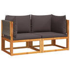 vidaXL Gartensofas-Ecke mit Kissen 2 Stk. Holz Akazie & Seil