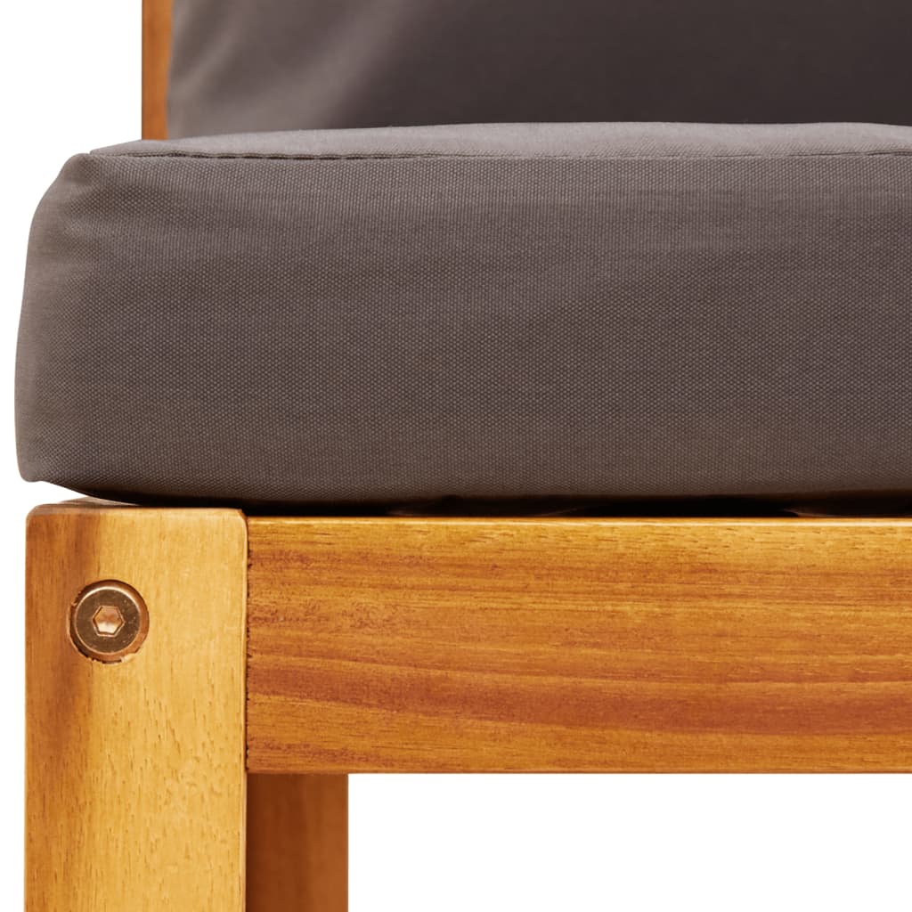 vidaXL Gartensofas-Ecke mit Kissen 2 Stk. Holz Akazie & Seil