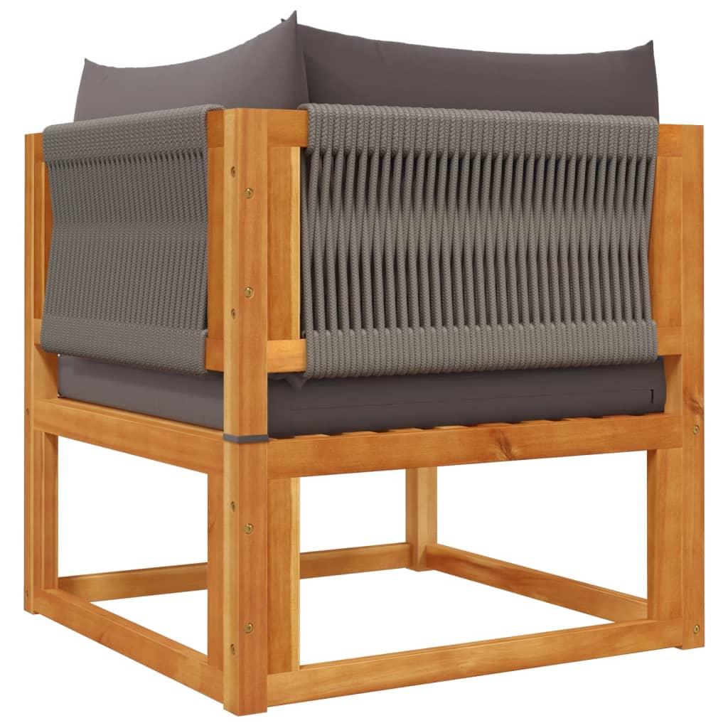 vidaXL 3-tlg. Gartensofa-Set mit Kissen Holz Akazie & Seil