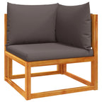 vidaXL 9-tlg. Gartensofa-Set mit Kissen Holz Akazie & Seil