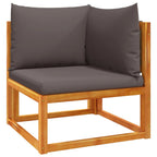 vidaXL 10-tlg. Gartensofa-Set mit Kissen Holz Akazie & Seil