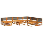 vidaXL 11-tlg. Gartensofa-Set mit Kissen Holz Akazie & Seil