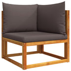 vidaXL 11-tlg. Gartensofa-Set mit Kissen Holz Akazie & Seil
