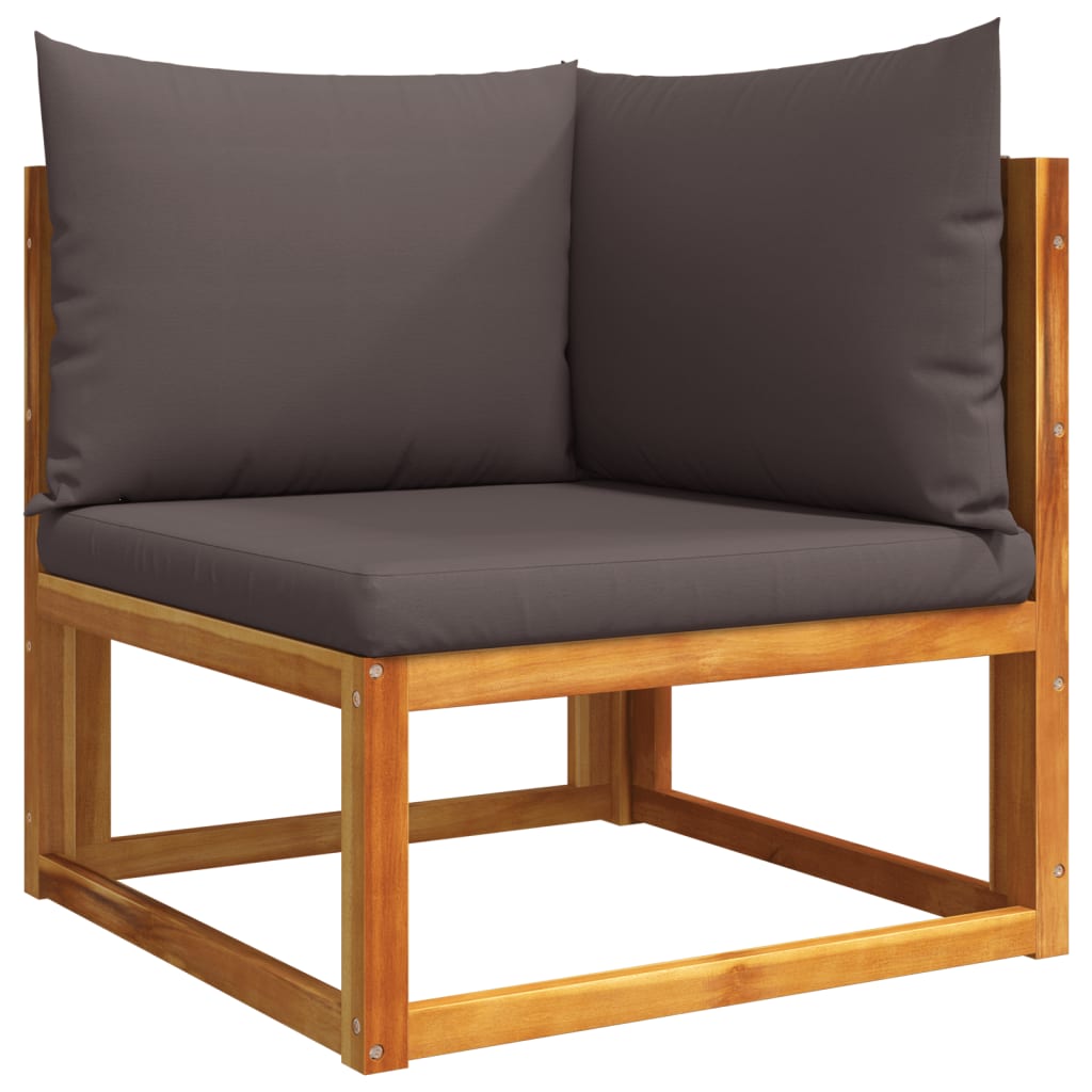 vidaXL 11-tlg. Gartensofa-Set mit Kissen Holz Akazie & Seil