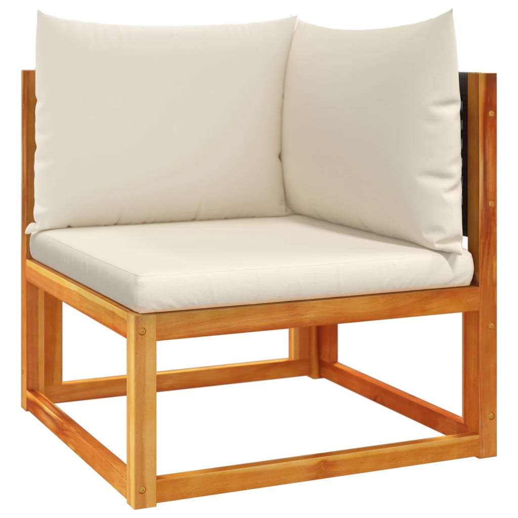 vidaXL 5-tlg. Gartensofa-Set mit Kissen Holz Akazie & Rattan