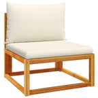 vidaXL 5-tlg. Gartensofa-Set mit Kissen Holz Akazie & Rattan