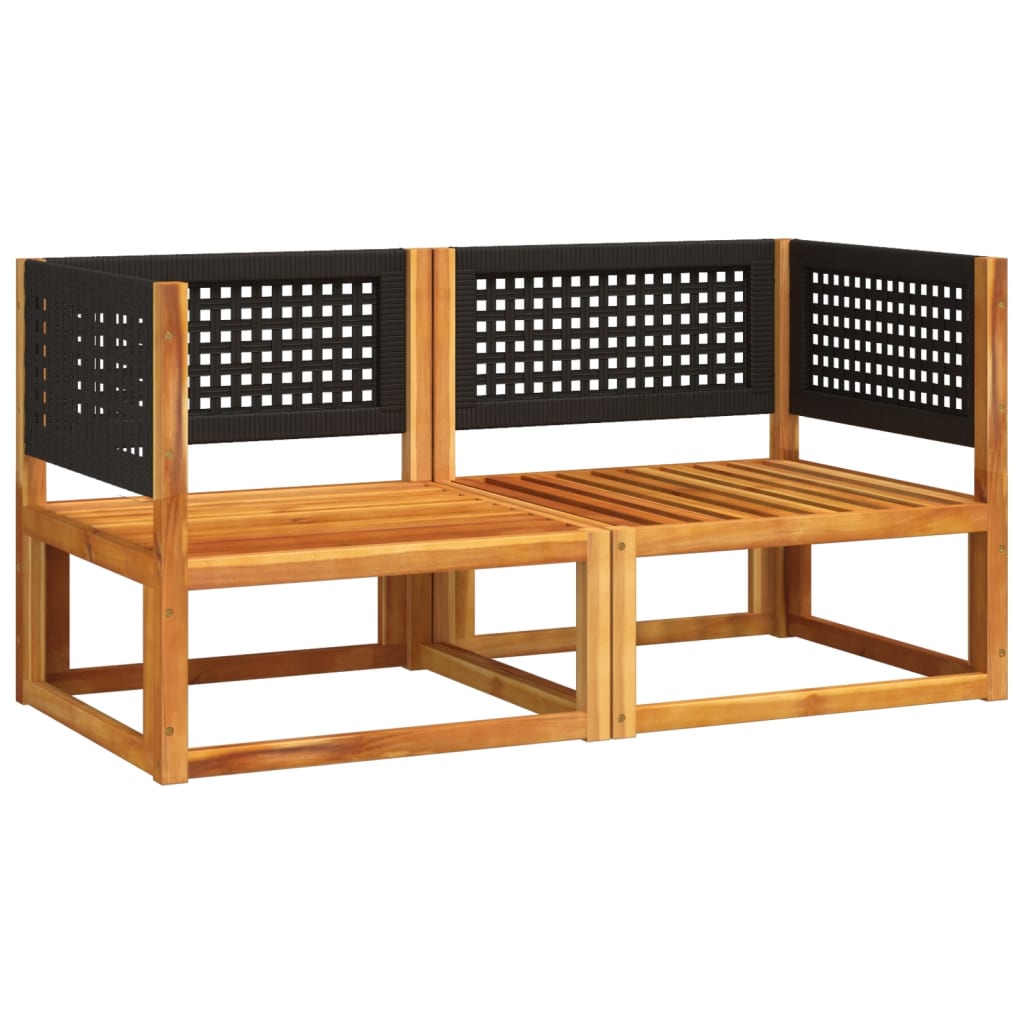 vidaXL Gartensofas-Ecke mit Kissen 2 Stk. Holz Akazie & Rattan