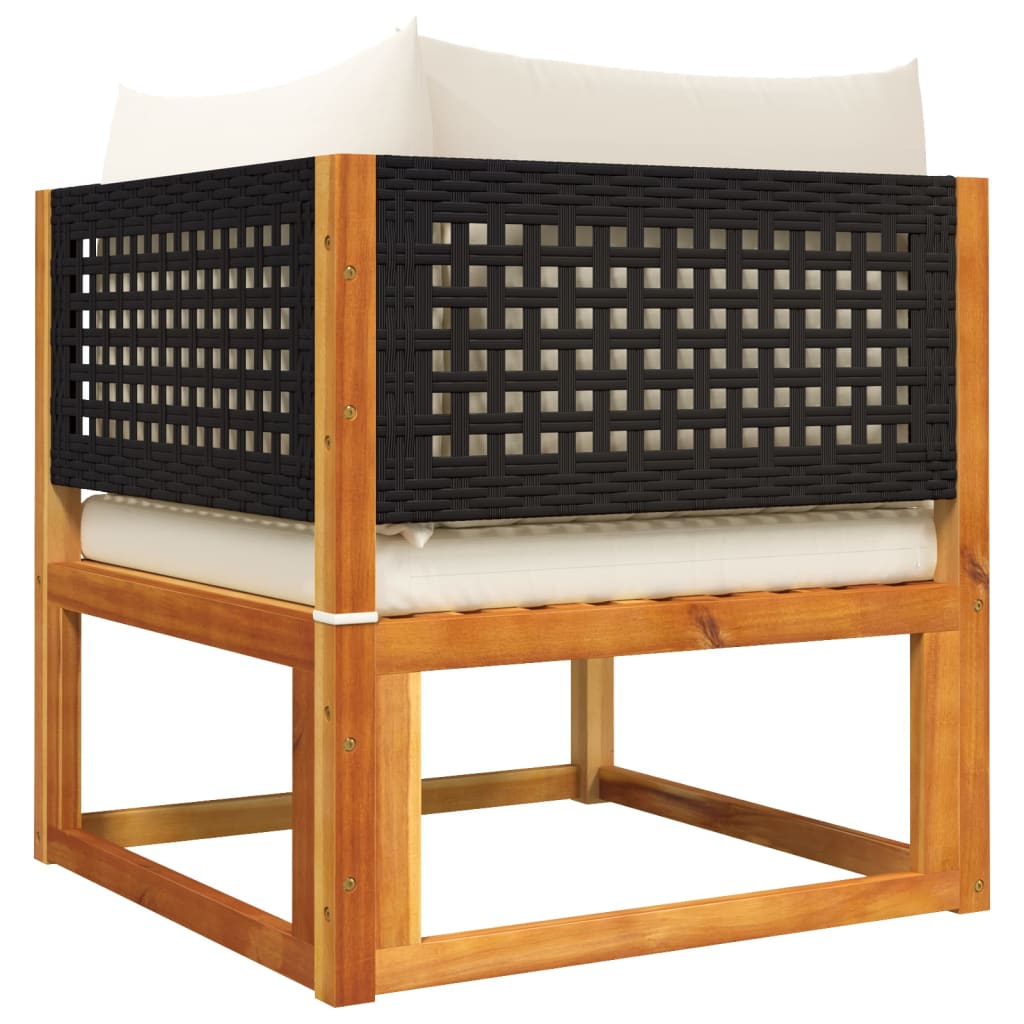 vidaXL Gartensofas-Ecke mit Kissen 2 Stk. Holz Akazie & Rattan