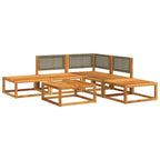 vidaXL 6-tlg. Gartensofa-Set mit Kissen Holz Akazie & Rattan