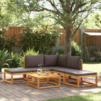 vidaXL 6-tlg. Gartensofa-Set mit Kissen Holz Akazie & Rattan