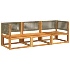 vidaXL 3-tlg. Gartensofa-Set mit Kissen Holz Akazie & Rattan