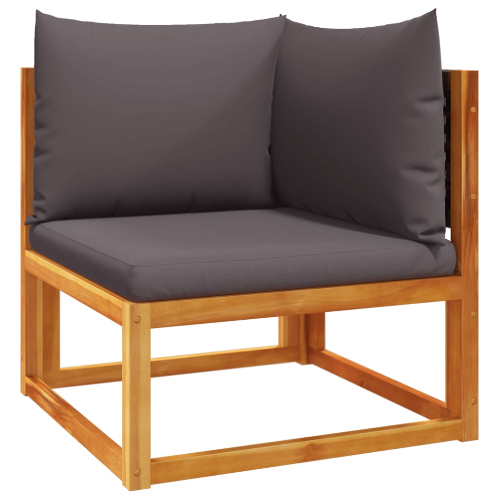 vidaXL 3-tlg. Gartensofa-Set mit Kissen Holz Akazie & Rattan