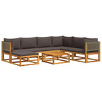 vidaXL 8-tlg. Gartensofa-Set mit Kissen Holz Akazie & Rattan