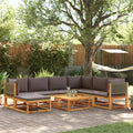 vidaXL 8-tlg. Gartensofa-Set mit Kissen Holz Akazie & Rattan
